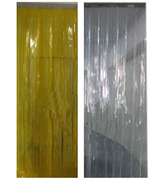 Λωριδοκουρτίνα Λεία PVC Διάφανη Κίτρινη τρέχων μέτρο